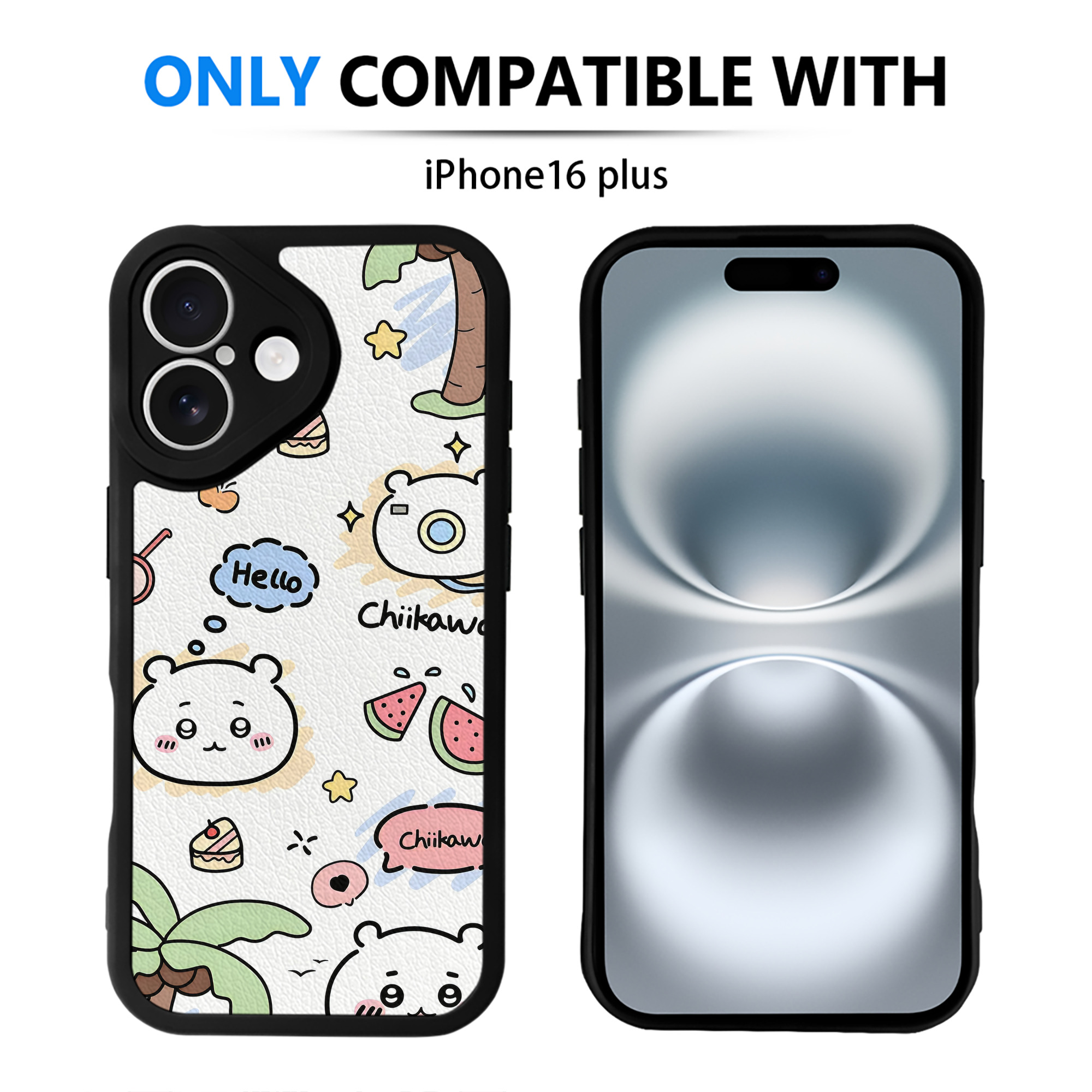 （画像用） ちいかわ Chii-kawa 【iPhone 16シリーズ対応】シリコンスマホケース（レザー調） 材質：シリコン
